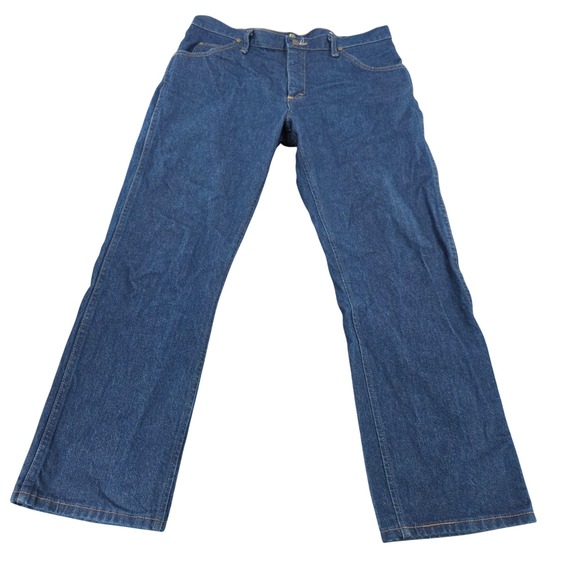 Wrangler Jeans Vintage Regular Fit Boot Cut Dark Wash Denim Pants Mens‎ 36x30 - Picture 1 of 9